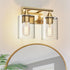 Bathroom,2-Light Gold Vanity Lights for Bathroom Light Fixtures,Brushed Brass Gold Wall Sconce Lighting,Modern Wall