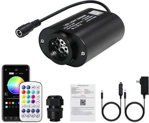 AKEPO Mini Size 6W Twinkle Fiber Optic Light Engine Only, RGBW Bluetooth