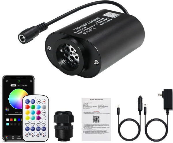 AKEPO Mini Size 6W Twinkle Fiber Optic Light Engine Only, RGBW Bluetooth