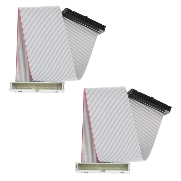 2Pcs 34 Pins IDC Extension Cable Male to Female Jumper Connector 2.54mm Pitch Double Row Flat Ribbon Cable