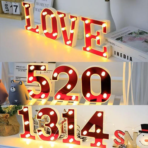 YUANYUYING Letter Neon Lights with Remote Control,Alphabet Number Signs for Wall Table Decor, Christmas Home Bar