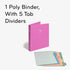 U Brands U-Eco Poly Binder with 5 Tab Divider Set, 8.5'' x 11'', Orchid, Two-Pockets, Letter Size (6606U01-12)