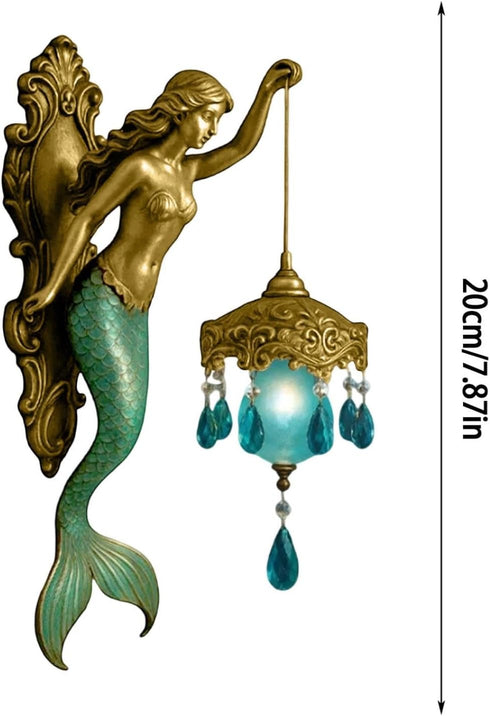 Generic 8Inch (1) Mermaid Wall Lamp, Vintage Wall Sconce, Ocean-Themed Bronze Fixture, Vintage Style Bedroom Hotel