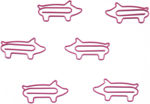 Butler in the Home Pig Shaped Paper Clips, Great for Collectors or Office Gift, Pink Round Tin with Lid
