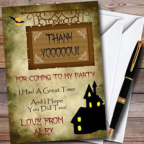 The Card Zoo Haunted House Personalized Halloween Personalized Halloween Party Thank You Cards