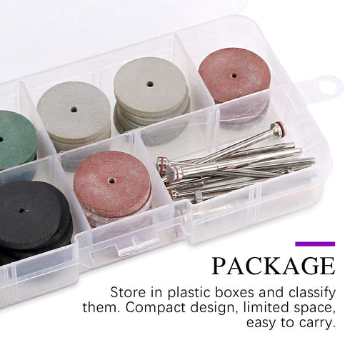 Swpeet 52Pcs Polishing Wheels Kit - 40Pcs Mixed Colors Silicone Rubber Polishing Wheels + 12 Mandrel Shank for Rotary