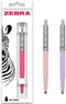 Zebra Pen 901 Retractable Ballpoint Pen, Pack of 3, Medium Point 1.0mm Nib, Black Ink, Deep Pink & Pastel Colors