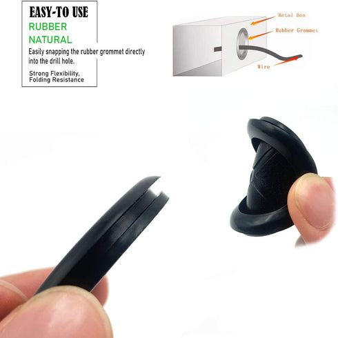 EASYEAH 1 inch Grommets 13/16 Grommet 20 20x25 mm, Rubber for Wiring, in ID One-Sided Rubber Plugs for Round Holes