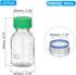 PATIKIL 6 Pack Reagent Media Storage Bottles, 250ml Borosilicate Glass Graduated Round Bottles with GL32 Green Cap