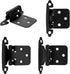 4 Pack (2 Pair) Matte Black Self Closing Cabinet Hinges for Flush Mount Kitchen Cabinet Door