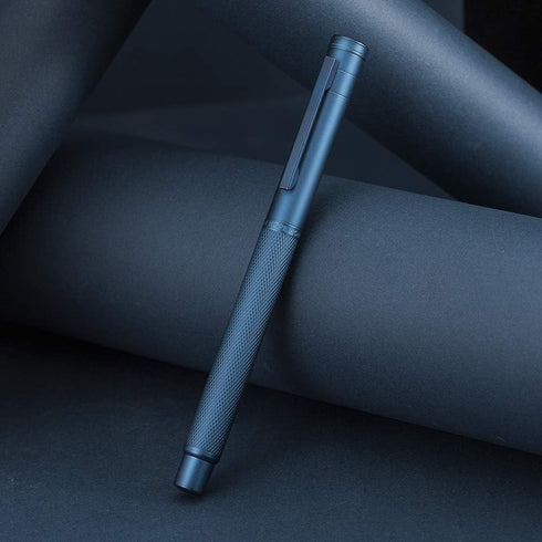 Hongdian Dark Blue Forest Fountain Pen - Fine Nib 0.5mm with Beautiful Tree Texture