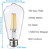 TORCHSTAR ST64 Dusk to Dawn Light Bulbs, Vintage LED Edison, 7W Equivalent 75W, Auto On/Off, E26 Base, Pack of 6