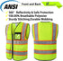 Reflective Mesh Safety Vest for Men Women, 8 Pockets, Zipper Front, High Visibility Hi Vis Construction Vest, ANSI/ISEA