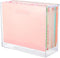 Hanging File Organizer Box - Acrylic File Folder Organizer for Letter Size Folders with Handles, Clear Desk Hanging