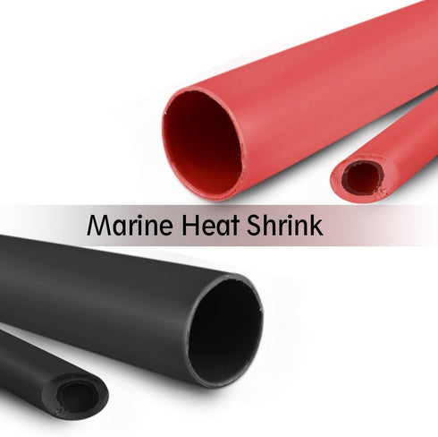 2 Pack 1/2'' Heat Shrink Tube, 3:1 Adhesive-Lined Tubing, Black & RED, 4Ft