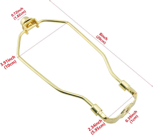 HJGarden 8 Inch Brass Square Bullhorn Lamp Base Bracket with Top Decorative Cap Electroplated Floor Lamp Shade Stand