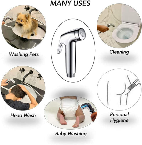 LikeHome 2 Pieces Bidet Sprayer Head Replacement for Toilet Cloth Diaper Shattaf Hand held Bidet Rinse Spray Head