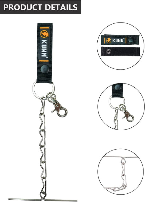 KUNN Electrical Tape Holder, Dual-Use Tape Thong, Enhanced Fast Tape Holder Chain for Tool Belt with Keyring, Snap Loop