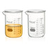 ULAB Heavy Duty Glass Beakers, 2pcs 1000ml (33.8oz) Borosilicate 3.3 Glass, Thick Wall with Double Scale