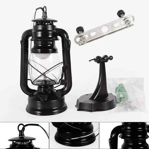 Vintage-Style Black Wall Lantern - Rustic Outdoor Sconce Light