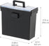 IRIS USA Slim Portable File Box, Black, 4 Pack, BPA-Free Storage with Organizer-Lid and Sturdy Handle