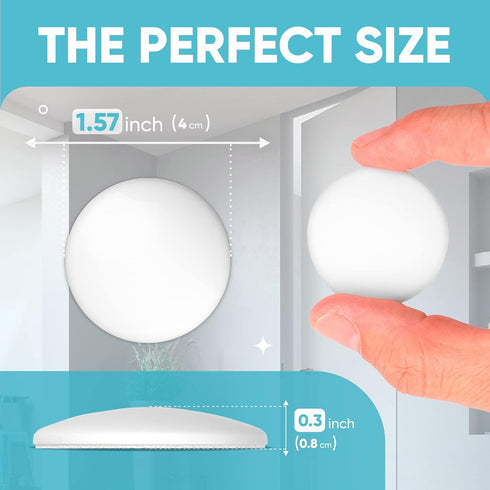 Strongest 7 Pieces Home Wall Door Handle Stopper Set, White Silicone Door Knob, Round Wall Shield Cushion