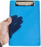 JAM PAPER Small Plastic Memo Clipboards with Low Profile Metal Clip - Mini (6 x 9) - Blue