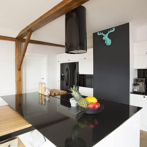 Wudnaye Black Contact Paper Glossy Peel and Stick Wallpaper, Waterproof Self Adhesive for Kitchen 15.7inchx78.7inch