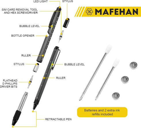 Father's Day Gifts from Daughter Son Wife - 9 in 1 Multitool Pen, Unique Gifts for Men Who Have Everything
