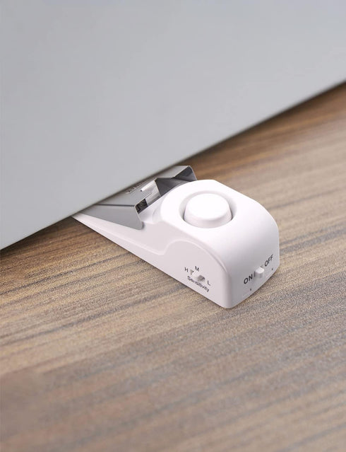 EMDMAK Door Stop Alarm with 120DB Siren, Door Stop for Home & Travel (White)