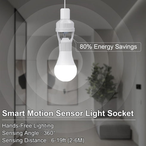 Generic E26/E27 Bulb Motion Sensor Light Socket, Auto On/Off Light Sockets Motion Sensor Adapter, Screw in into Smart