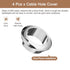 uxcell 4Pcs Cable Hole Cover, 1 inch(25mm) ABS Desk Wire Cord Grommet Organizer for Office Desktop (Silver)