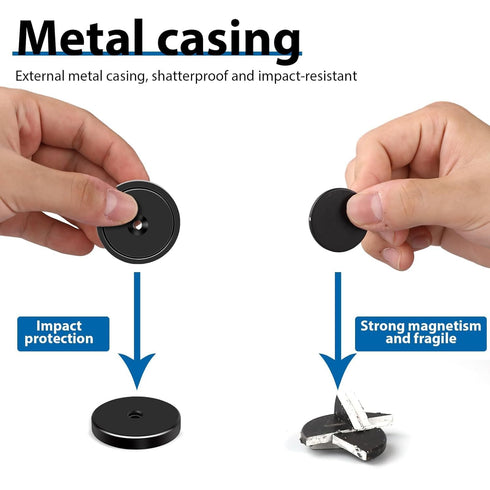 LOVIMAG 40LBS Rare Earth Magnets, 6 Pack Black Neodymium Magnets with Screws for Tool Room, Cabinet, Wall