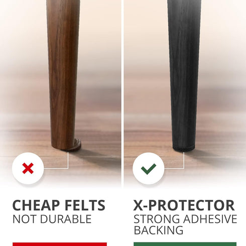 235 pcs Brown & Black Felt Furniture Pads by X-Protector for Hardwood Floors - Ideal Protectors for Furniture