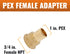 SUNGATOR 6-Pack NPT Female Threaded Adapter Crimp Fitting, 1" x 3/4", No Lead Brass