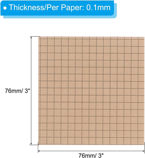 PATIKIL 3 x 3 Inch Lined Grids Sticky Notes, 12 Pads/Pack Self-Stick Note Pads 960 Sheets Adhesive Memo Post for Home Office Business, Brown