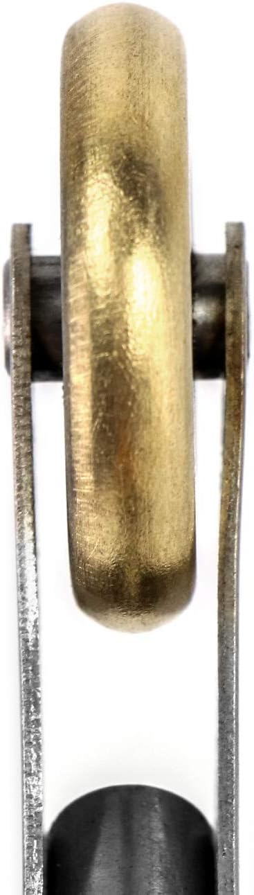QWORK Brass Seam Roller with Wood Handle, Roofing and Vinyl Flooring Detail Roller