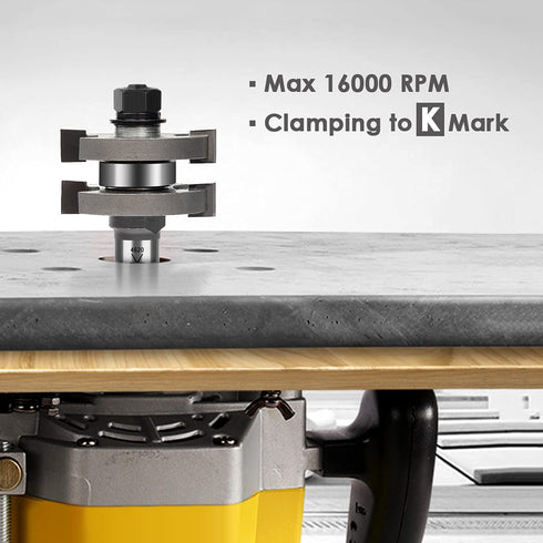 Set 1/2 Inch 7/32" 3/8" Pro Adjustable Tongue and Groove Router Bit Shank, T Shape Wood Milling Router Bit for Match