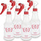 Plastic Spray Bottle (4 Pack, 24 Oz) Heavy Duty Leak Proof Mist Empty Water Bottle for Cleaning Solution