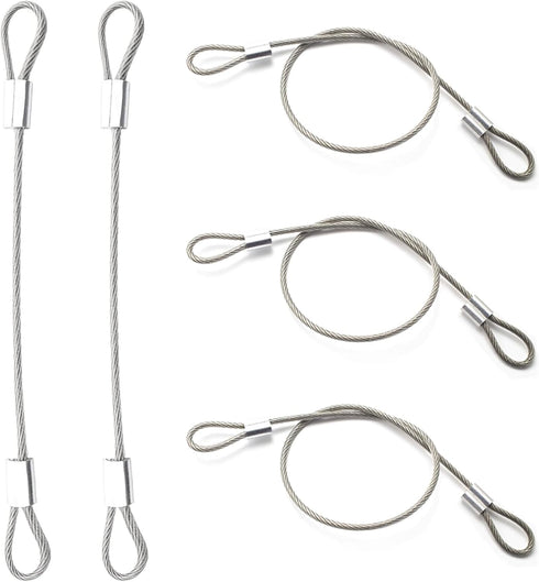PUSNMI Stainless Steel Cable with Loops, Vinyl Coated Wire Rope Lanyard Lock Security