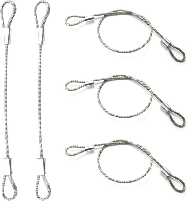 PUSNMI Stainless Steel Cable with Loops, Vinyl Coated Wire Rope Lanyard Lock Security