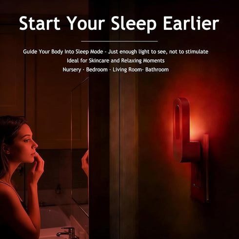 670nm 0.3W (2 Packs) Red Light Night Light for Sleep, to Promote Melatonin, Auto On/Off Dusk to Dawn Sensor, Ultra Soft