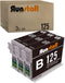 Run Star Remanufactured 3 Black Ink Cartridge Replacement for Epson 125 T125 for Stylus NX125 NX127 NX130 NX230 NX530