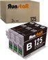 Run Star Remanufactured 3 Black Ink Cartridge Replacement for Epson 125 T125 for Stylus NX125 NX127 NX130 NX230 NX530