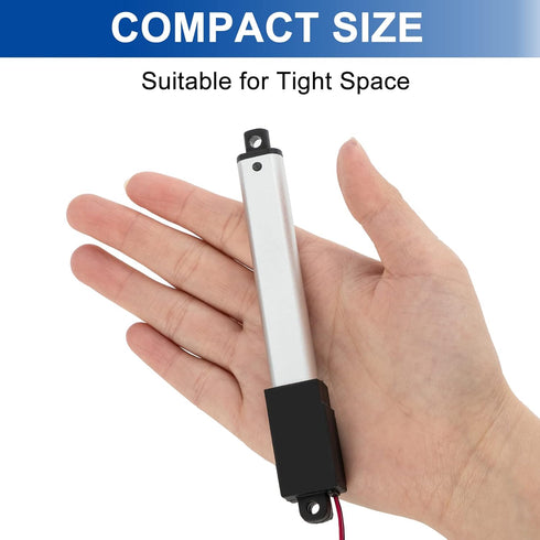 2 Inch Micro Linear Actuator 12V, 42.2lbs/188N Stroke Speed 0.2"/sec with Mounting Brackets for Robotics