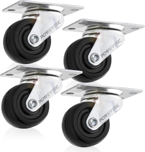 POWERTEC 2 Inch Swivel Caster Wheels Set of 4 with 160 lbs