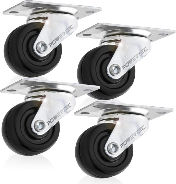 POWERTEC 2 Inch Swivel Caster Wheels Set of 4 with 160 lbs