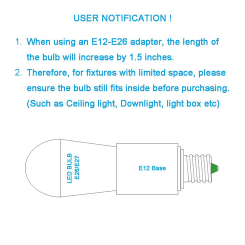 (4 Pack) E12 E26 E12 A19 Bulb E26, Candelabra Screw Base to Light Socket Adapter, Light Adapter, Converter Chandelier