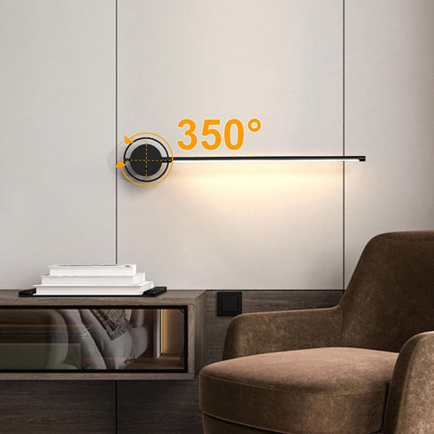Set 23.6" 3 Dimmable 350 Wireless Wall Sconces of Two, Rechargeable Art Display Light, Color Temperature with Rotation