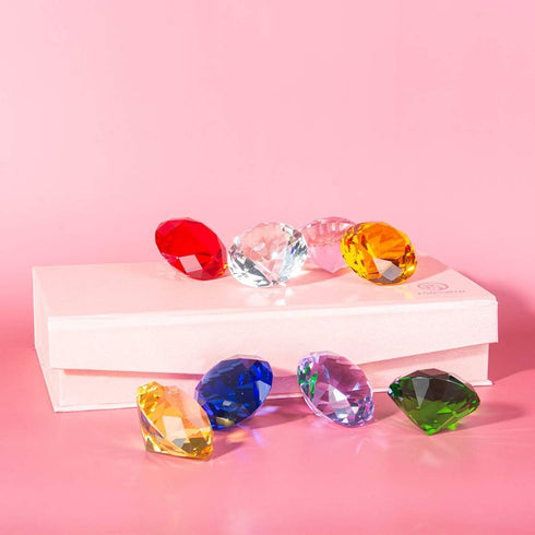 LONGWIN 50mm (2") Crystal Diamond Pirate Gems and Jewels Paperweight Table Decor